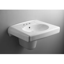 Brenham 14-3/8" Wall Mounted Bathroom Sink with 3 Holes Drilled and Overflow
