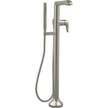Tempered Floor Mounted Tub Filler with Built-In Diverter - Includes Hand Shower