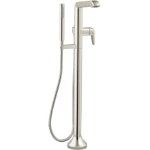 Tempered Floor Mounted Tub Filler with Built-In Diverter - Includes Hand Shower