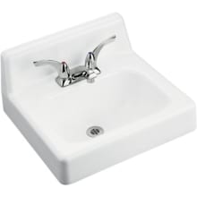 Hudson 19" Wall Mounted Cast Iron Bathroom Sink with Single Faucet Hole