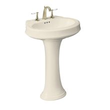 Leighton pedestal lavatory with single-hole faucet drilling