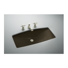 24" Cast Iron Man's Lav Undermount Bathroom Sink with 3 Holes Drilled and Overflow