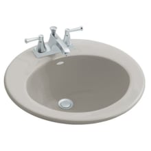 Radiant 19" Drop In Enameled Cast Iron Bathroom Sink with 3 Holes Drilled and Overflow