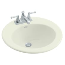 Radiant 19" Self Rimming Cast Iron Bathroom Sink Pre-Drilled for Centerset Faucet and Soap Dispenser