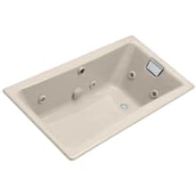 Tea-for-Two Collection 60" Undermount or Drop In Jetted Whirlpool Bath Tub with Reversible Drain