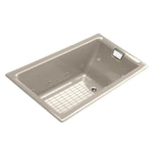 Tea-for-Two Collection 66" Drop In Effervescence Bath Tub with Reversible Drain