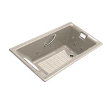 Tea-for-Two Collection 66" Undermount or Drop In Effervescence Bath Tub with Reversible Drain
