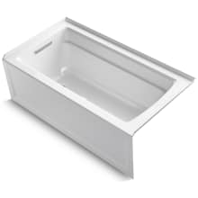 Archer Collection 60" Three Wall Alcove Soaker Bath Tub with Armrests, Lumbar Support and Left Drain