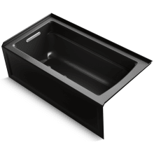 Archer Collection 60" Three Wall Alcove Soaker Bath Tub with Armrests, Lumbar Support and Left Drain