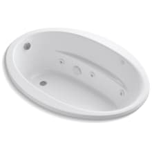 Sunward Collection 60" Drop In Jetted Whirlpool Bath Tub with Reversible Drain