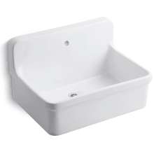 Gilford 30" L x 22" W Bracket-mounted Scrub Sink with Single Faucet Hole