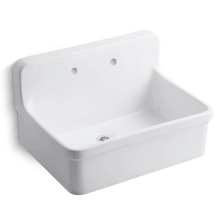 30" x 22" Wall-Mounted Utility Sink with 8" Widespread Faucet Holes from the Gilford Collection
