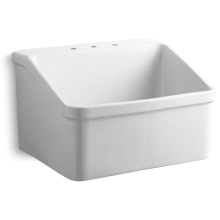 Hollister Utility Sink with Three Faucet Holes at 8" Centers