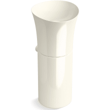 Veil 16" Fireclay Pedestal Bathroom Sink - Includes Pedestal Base and Matching Drain Cover