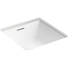 Brazn 16-5/16" Square Vitreous China Undermount Bathroom Sink with Overflow