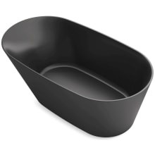 Brazn 66" Free Standing Resin Soaking Tub with Reversible Drain, Drain Assembly, and Overflow