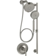 Purist Pressure Balanced Shower System with Shower Head, Hand Shower, Slide Bar, Shower Arm, Hose and Valve Trim – Less Rough-In Valve