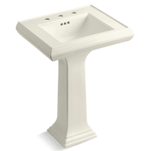 Memoirs Classic 24" Fireclay Pedestal Bathroom Sink with 8" Widespread Faucet Holes