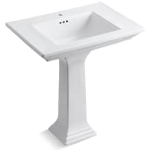 Memoirs pedestal lavatory with single-hole faucet drilling