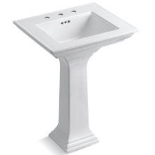 Memoirs 24" Pedestal Fireclay Bathroom Sink with 3 Faucet Holes Drilled and Overflow