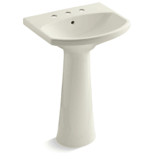 Cimarron Pedestal Bathroom Sink with 8" Widespread Faucet Holes