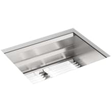 Prolific 23" Undermount Single Basin Stainless Steel Kitchen Sink with Basin Rack, Colander, and Cutting Board