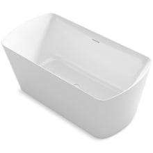 Irvine 59" x 29-1/2" Acrylic Soaking Tub with Center Drain, Drain Assembly, and Integrated Overflow