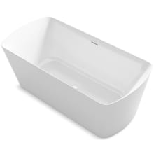 Irvine 67-7/8" x 31-7/16" Free Standing Acrylic Soaking Tub with Center Drain, Drain Assembly, and Integrated Overflow