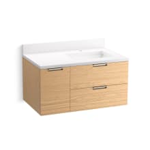 Maxstow 36" Wall Mounted Single Basin Vanity Set with Cabinet and Quartz Vanity Top