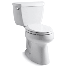 Elongated Comfort Height Two Piece Toilet with Left Hand Trip Lever (Less Toilet Seat) from the Highline Collection