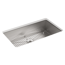 Vault 33" Single Basin Drop-In / Under-Mount 18-Gauge Stainless Steel Kitchen Sink with SilentShield - Basin Rack Included