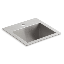 Vault 15" Drop In or Undermount Single Basin Stainless Steel Bar Sink with Single Faucet Hole