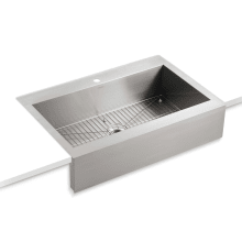 Vault 36" Single Basin Self-Trimming Top-Mount 18-Gauge Stainless Steel Apron-Front Kitchen Sink