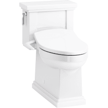 Tresham 1-Piece 1.28 GPF Elongated Toilet with Puretide Manual Bidet Toilet Seat