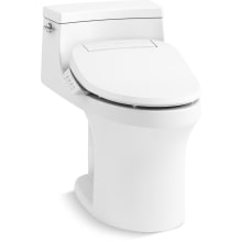San Souci One-Piece Comfort Height Elongated Toilet with Concealed Trapway and Hidden Bidet Seat Cord Design - Includes PureWash E545 Elongated Closed-Front Bidet Seat with Heated Seat, Adjustable Water Temperature and Pressure, Front and Rear Wash Modes, Automatically UV Light Self-Cleaning Wand, Quiet-Close, Quick-Release, and LED Night Light Technologies