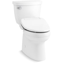 Cimmaron Two-Piece Comfort Height Elongated Toilet with Fully Skirted Trapway - Includes PureWash E525 Elongated Bidet Seat with Continuously Heated Water, Automatically UV Light Self-Cleaning Stainless Steel Wand, Front and Rear Wash Modes, Adjustable Water Temperature and Pressure, Quiet-Close, and Quick-Release Technologies