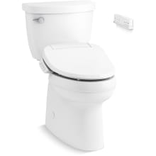 Cimmaron Two-Piece Comfort Height Elongated Toilet with Fully Skirted Trapway - Includes PureWash E700 Elongated Bidet Seat with Heated Seat, Automatically UV Light Self-Cleaning Wand, Handheld Remote, Adjustable Water Position and Pressure, Adjustable Water Temperature, Quiet-Close Lid, Quiet-Release Hinges, and LED Night Light