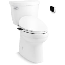 Cimmaron Two-Piece Comfort Height Elongated Toilet with Fully Skirted Trapway - Includes PureWash E750 Elongated Bidet Seat with Touchscreen Remote Control with Two Programmable User Presets, Continuously Heated Water, Front and Rear Wash Modes, Adjustable Water Temperature and Pressure, Automatically UV Light Self-Cleaning Stainless Steel Wand, Heated Seat, Warm-air Drying System, Carbon Filter,