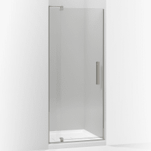 Revel 74"H x 27-5/16 – 31-1/8"W Pivot Frameless Shower Door with Thick Clear Glass