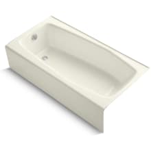 Villager Collection 60" Three Wall Alcove Cast Iron Three Wall Alcove Soaking Bath Tub with Left Hand Drain