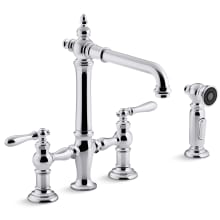 Artifacts 1.5 GPM Widespread Bridge Kitchen Faucet with Sweep, BerrySoft, ProMotion, and MasterClean Technologies - Includes Side Spray