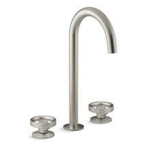 Components 1.2 GPM Widespread Tube Spout Vessel Bathroom Faucet with Industrial Handles, UltraGlide Technology and Pop-Up Drain Assembly