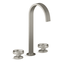 Components 1.2 GPM Widespread Ribbon Spout Vessel Bathroom Faucet with Industrial Handles, UltraGlide Technology and Pop-Up Drain Assembly