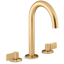 Components 1.2 GPM Widespread Tube Spout Bathroom Faucet with Lever Handles, UltraGlide Technology, and Pop-Up Drain Assembly