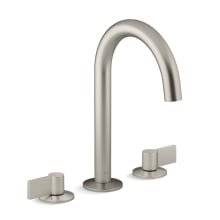 Components 1.2 GPM Widespread Tube Spout Bathroom Faucet with Lever Handles, UltraGlide Technology, and Pop-Up Drain Assembly