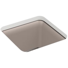 Cairn 15-1/2" Undermount Single Bowl Stone Neoroc Granite Composite Bar Sink with Bottom Sink Rack