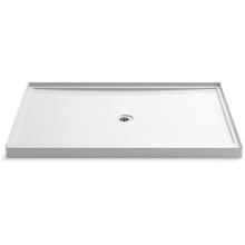 Rely 60" x 42" Shower Base with Single Threshold and 3-1/4" Center Drain
