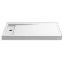 Bellwether 60" x 34" Rectangular Shower Base with Single Threshold and Left Drain