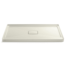 Archer 60" x 36" Single Threshold Center Drain Shower Base with Removable Drain Cover