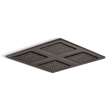 WaterTile Rain 9-7/8" Square 2.4 GPM Overhead Showering Panel with Four 22-Nozzle Fully Adjustable Sprayheads Featuring MasterClean Sprayfaces